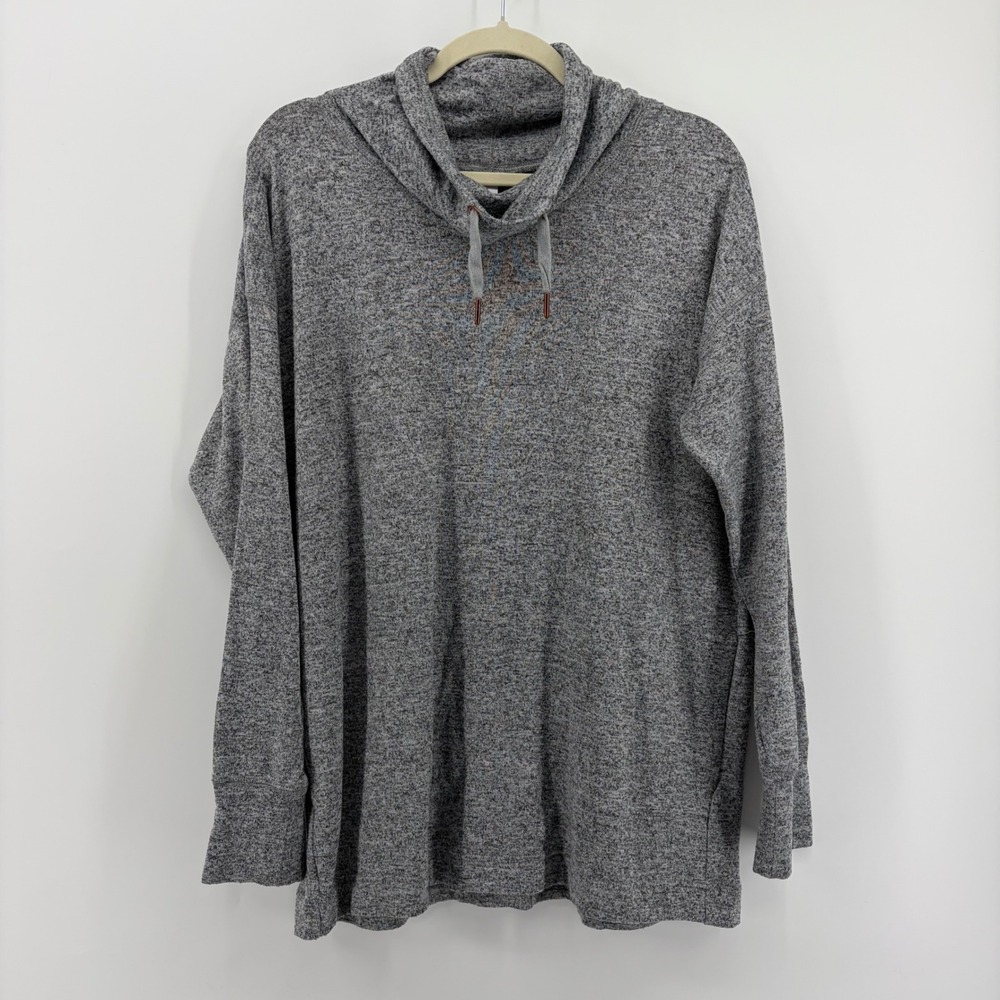Old Navy Active Heathered Gray‎ Cowl Neck Long Sleeve Pullover Sweater Large
